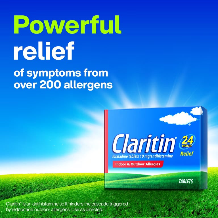 Claritin Allergy Relief 24 Hour Non-Drowsy Loratadine Antihistamine Allergy Medicine Tablets, 100 Count