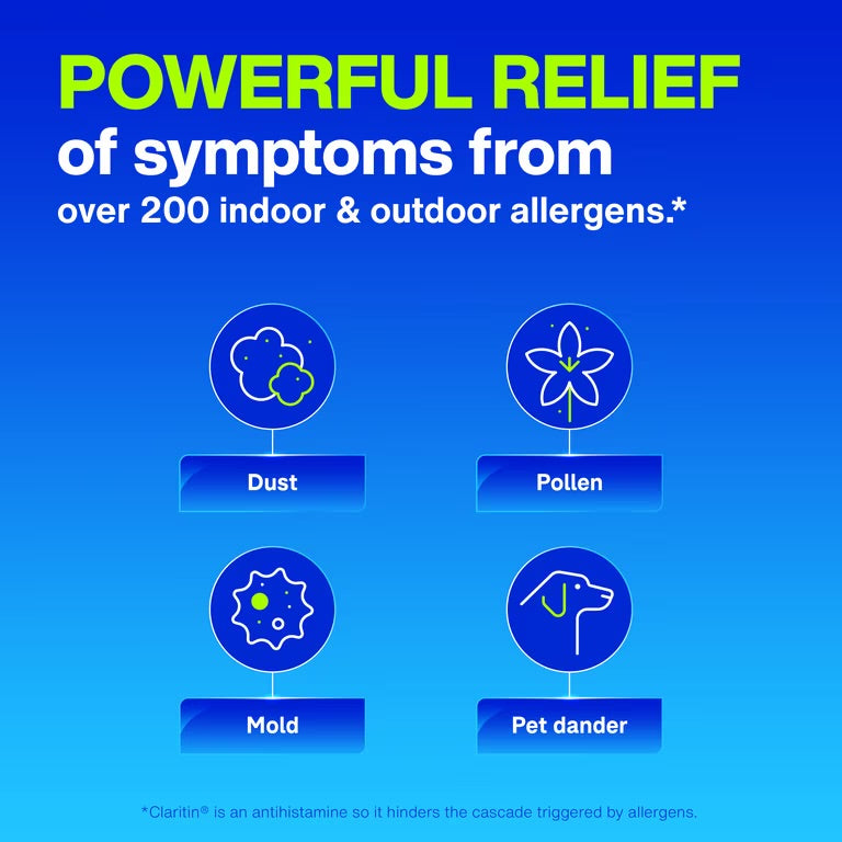Claritin Allergy Relief 24 Hour Non-Drowsy Loratadine Antihistamine Allergy Medicine Tablets, 100 Count