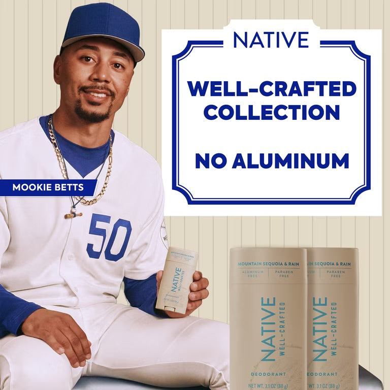 Native Aluminum Free Deodorant for Men, Mountain Sequoia & Rain, Well-Crafted, 3.1 oz