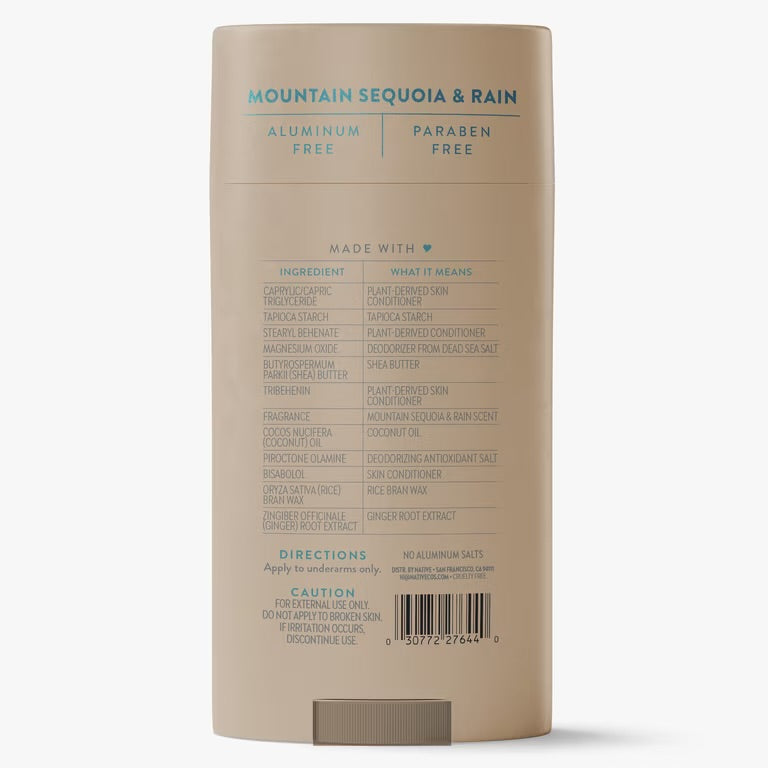 Native Aluminum Free Deodorant for Men, Mountain Sequoia & Rain, Well-Crafted, 3.1 oz