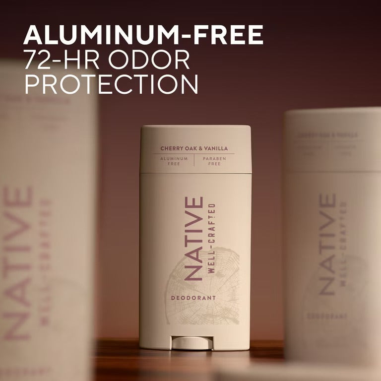 Native Aluminum Free Deodorant for Men, Cherry Oak & Vanilla, Well-Crafted, 3.1 oz