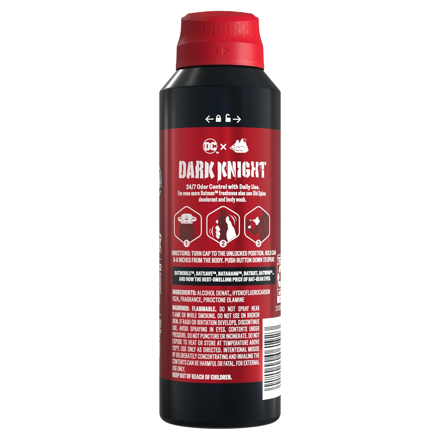 Old Spice Aluminum Free Deodorant for Men, 24/7 Freshness, Body Spray, Long Lasting Odor Protection, Smell Like a Hero, Batman, Black Cherry and Nightfall Scent, 5.1oz