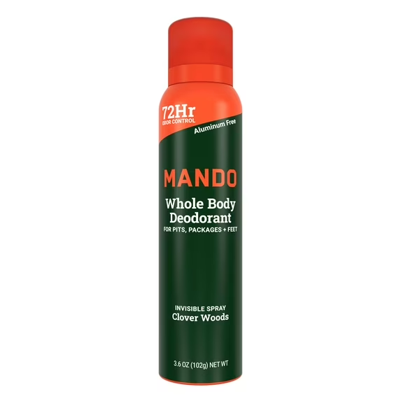 Mando Deodorant Spray for Men, Aluminum Free, Clover Woods Scent, 3.6 oz