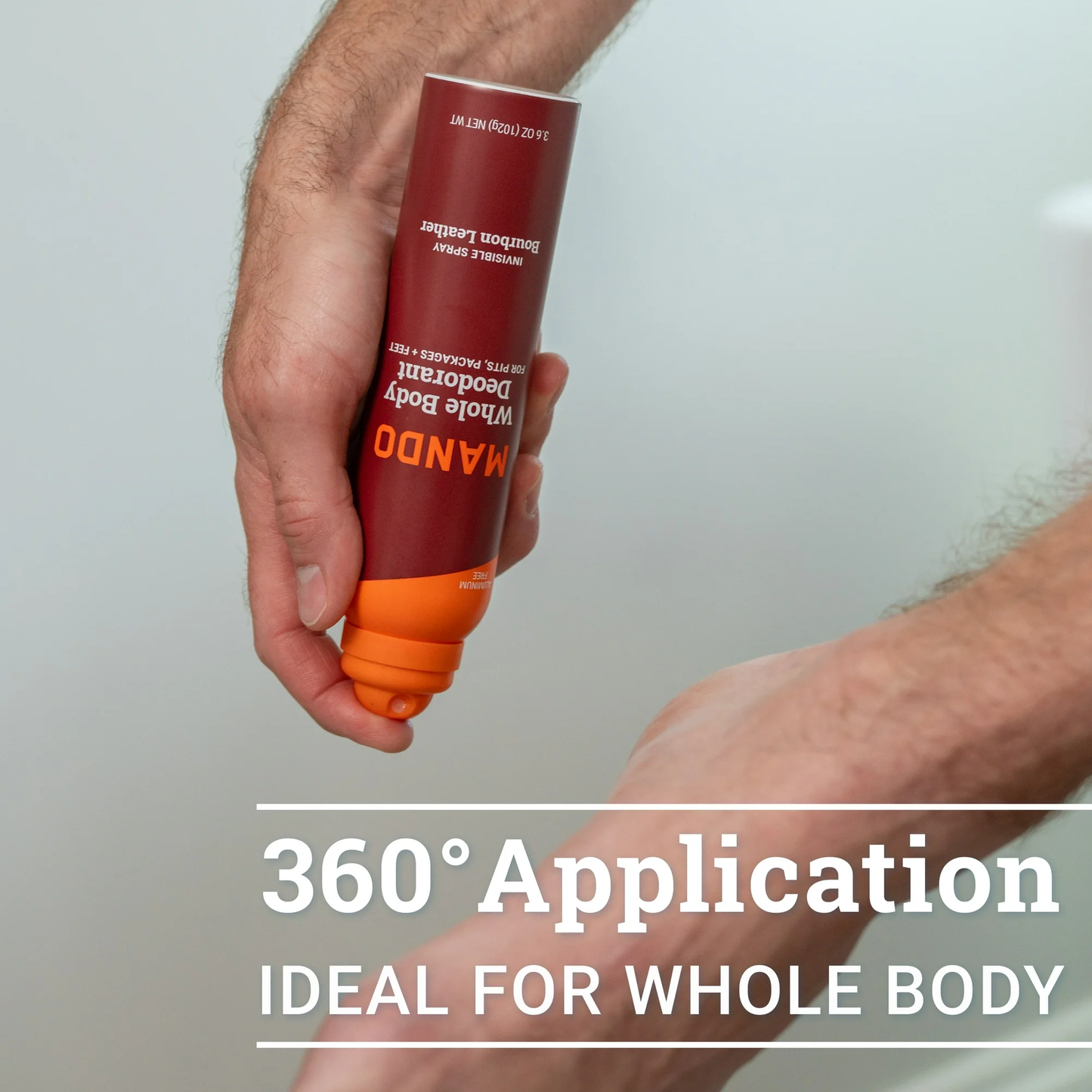 Mando Deodorant Spray for Men, Aluminum Free, Bourbon Leather Scent, 3.6 oz