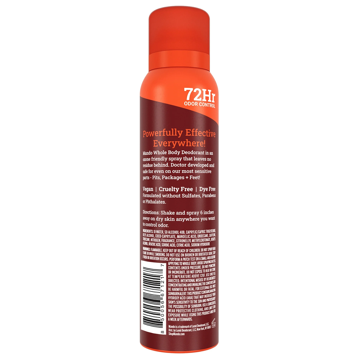 Mando Deodorant Spray for Men, Aluminum Free, Bourbon Leather Scent, 3.6 oz