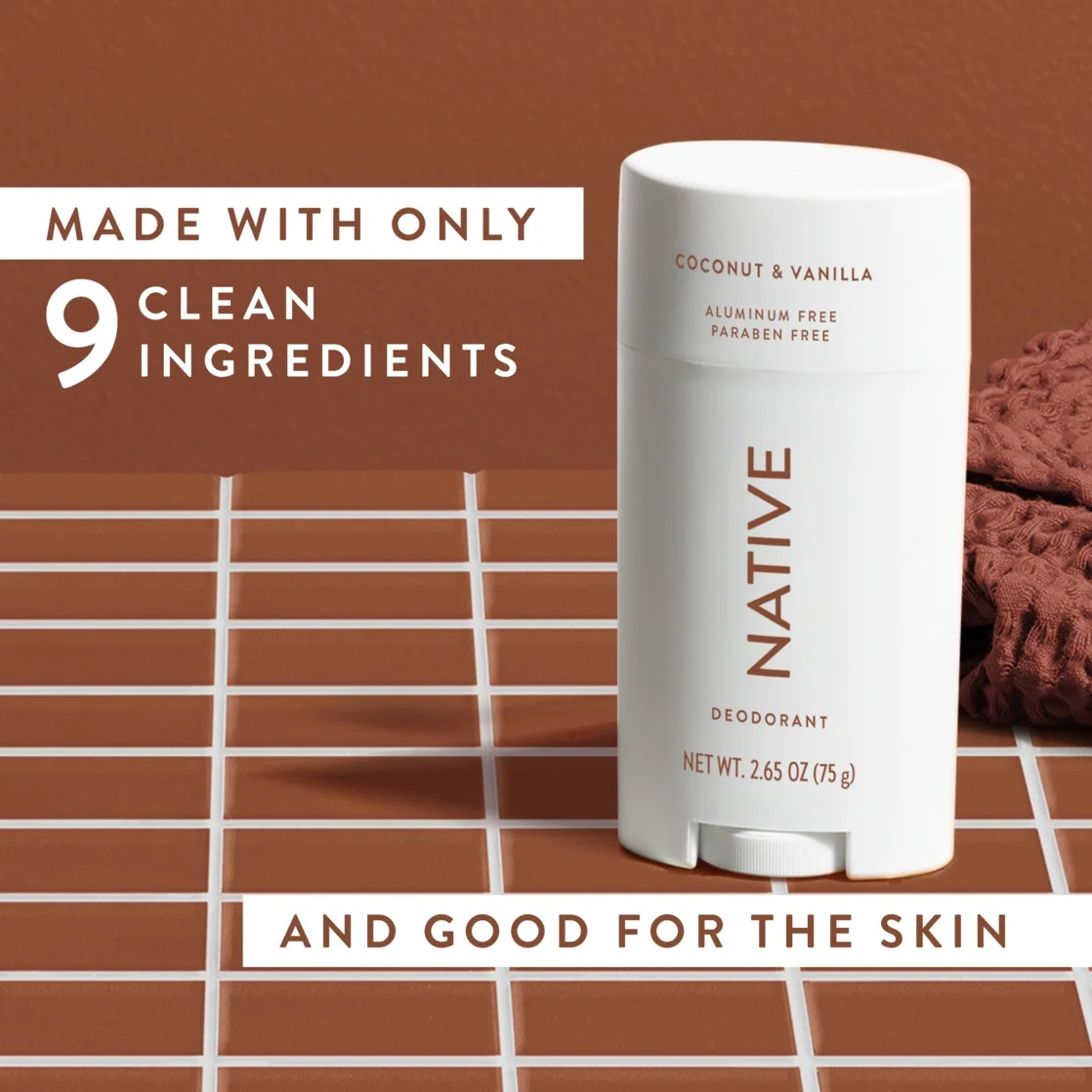 Native Deodorant, Aluminum Free, Coconut & Vanilla Sensitive Whole Body Deodorant 2.4 oz