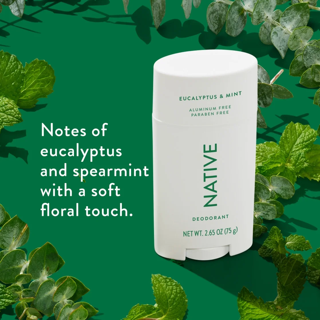 Native Deodorant, Aluminum Free, Eucalyptus & Mint, for Women and Men, 2.65 oz