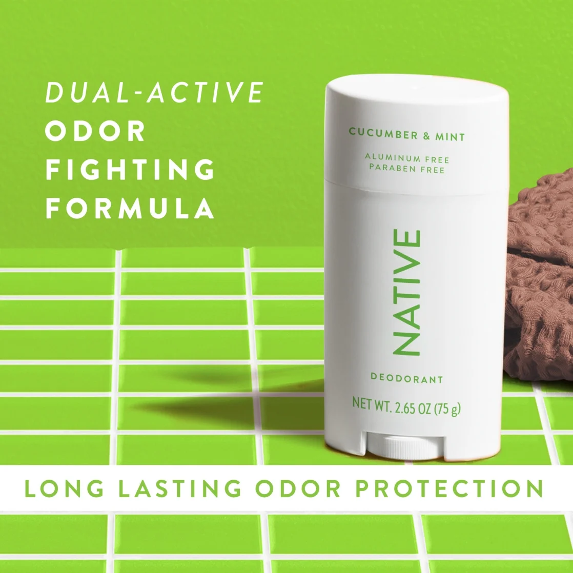 Native Deodorant, Aluminum Free, Cucumber & Mint, for Women and Men, 2.65 oz