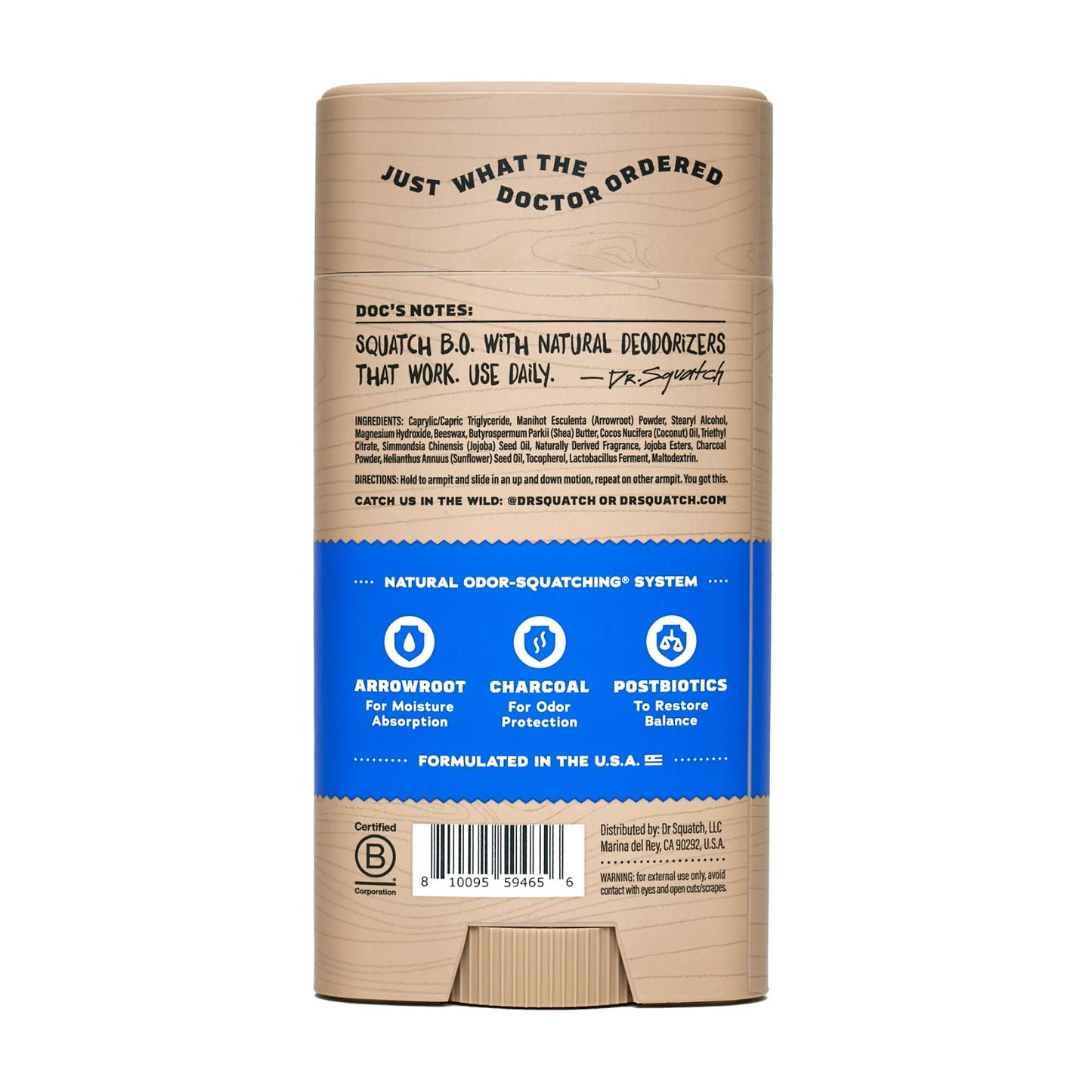 Dr. Squatch Fresh Falls Natural Deodorant for Men, 2.65 oz