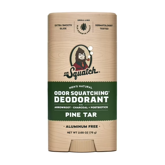 Dr. Squatch Pine Tar Natural Deodorant for Men, 2.65 oz