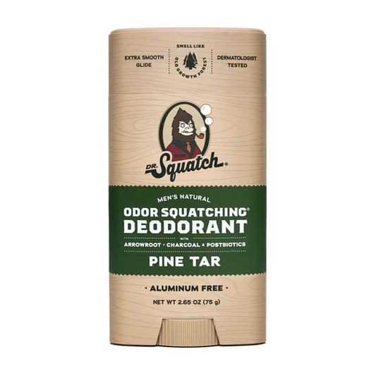 Dr. Squatch Pine Tar Natural Deodorant for Men, 2.65 oz