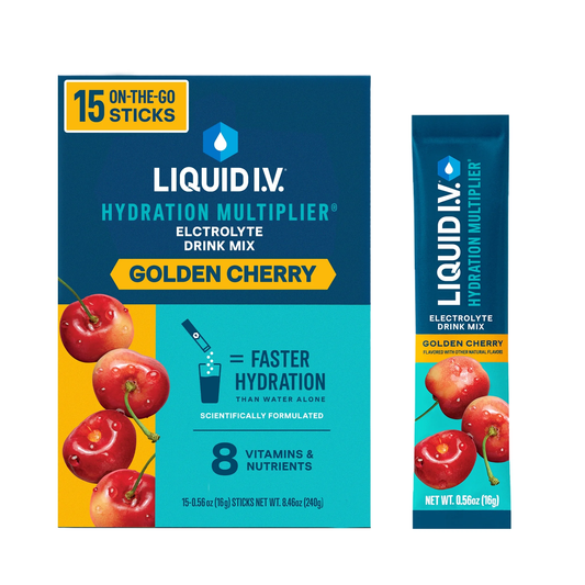 Liquid I.V. Golden Cherry Hydration Multiplier Powdered Electrolyte Drink Mix, 15 Count Packets