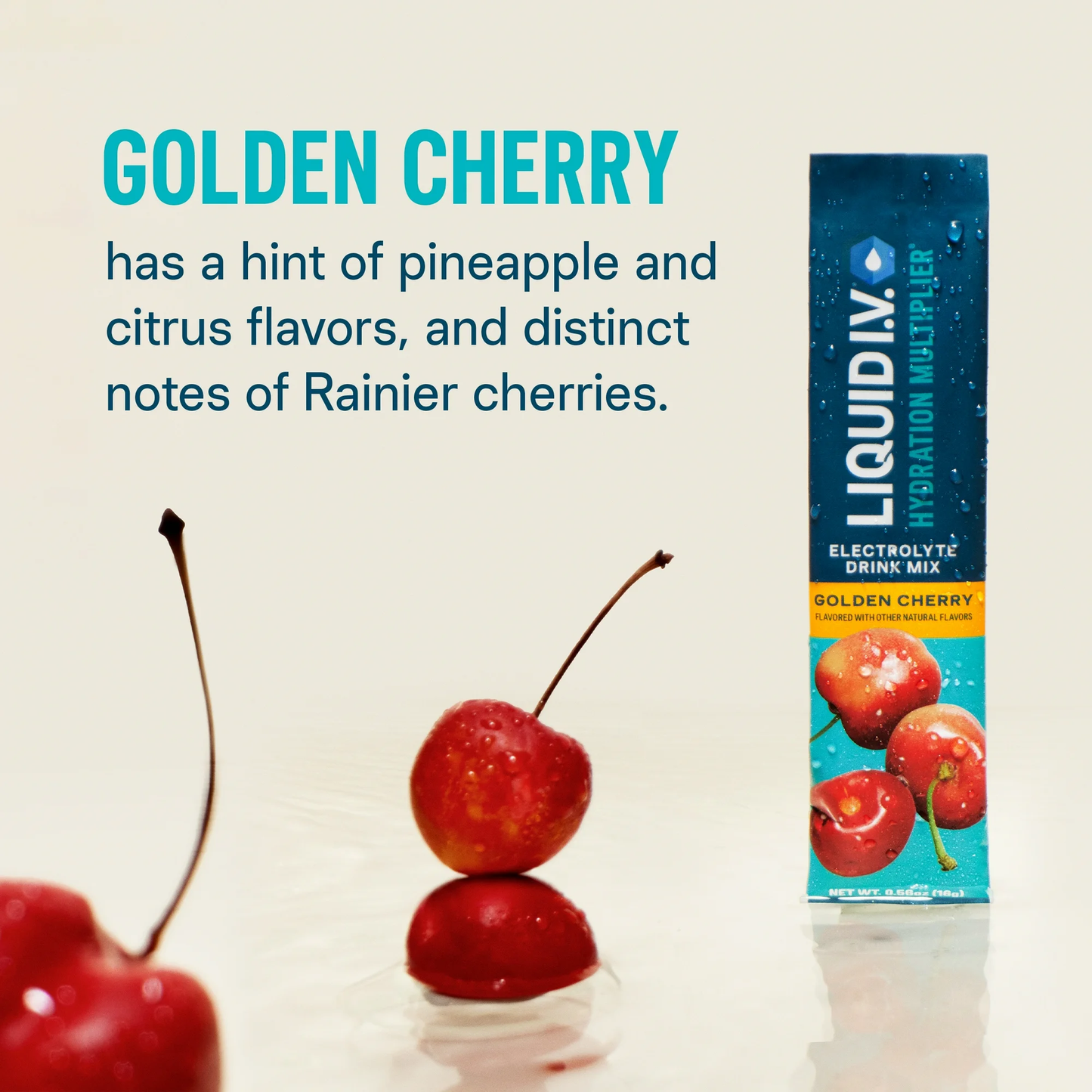 Liquid I.V. Golden Cherry Hydration Multiplier Powdered Electrolyte Drink Mix, 15 Count Packets