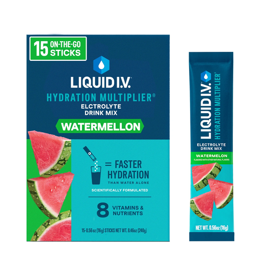 Liquid I.V. Watermelon Hydration Multiplier Powdered Electrolyte Drink Mix, 15 Count Packets