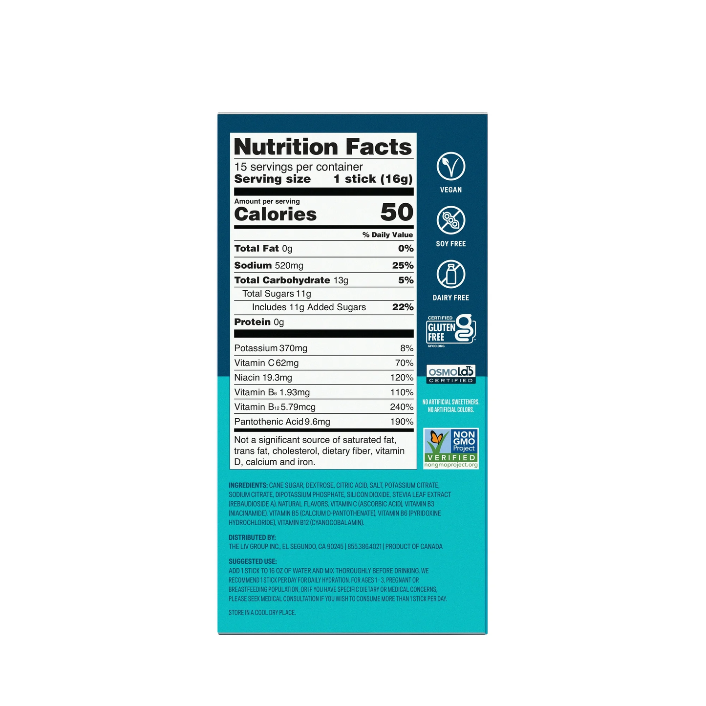 Liquid I.V. Watermelon Hydration Multiplier Powdered Electrolyte Drink Mix, 15 Count Packets