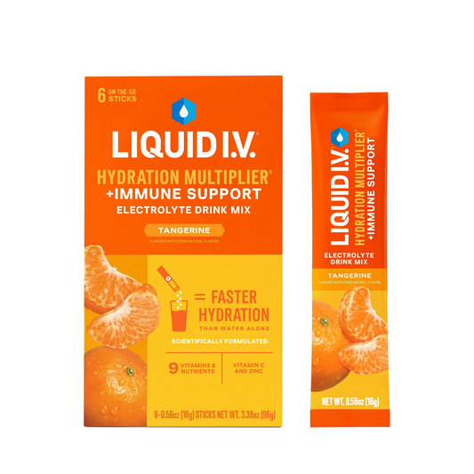 Liquid I.V. Tangerine Hydration Multiplier +Immune Support Powdered Electrolyte Drink Mix, 6 Ct
