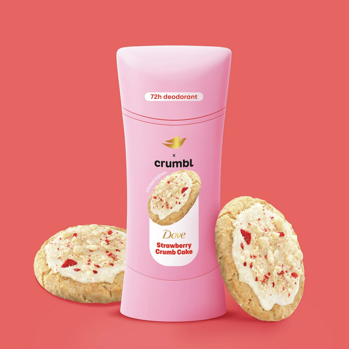 Dove Crumbl Deodorant Stick Crumbl Strawberry Shortcake Aluminum Free, 2.6 oz