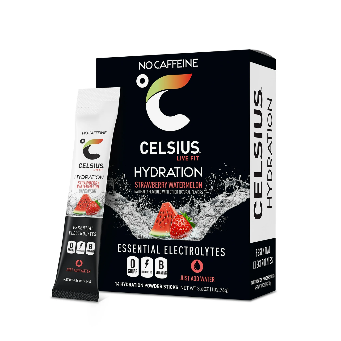CELSIUS HYDRATION Strawberry Watermelon Flavor, Essential Electrolyte Hydration Packets (Pack of 14)