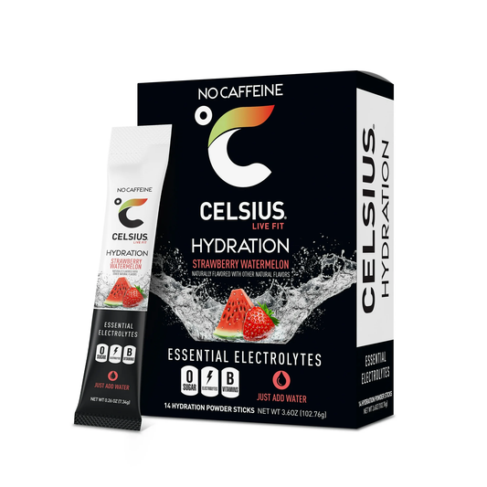 CELSIUS HYDRATION Strawberry Watermelon Flavor, Essential Electrolyte Hydration Packets (Pack of 14)