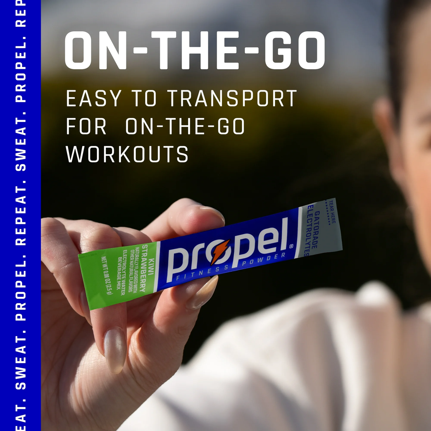 Propel Electrolyte Enhanced Water Drink Mix Powder Packets, Kiwi Strawberry, Zero Calorie & Zero Sugar Hydration with Electrolytes and Vitamins C & E, (10 Packets)