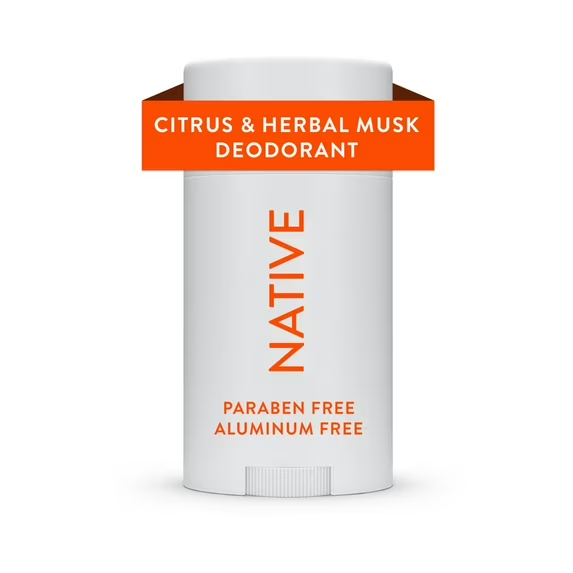 Native Deodorant, Aluminum Free, Citrus & Herbal Musk, Deodorant for Men and Women, 2.65 oz