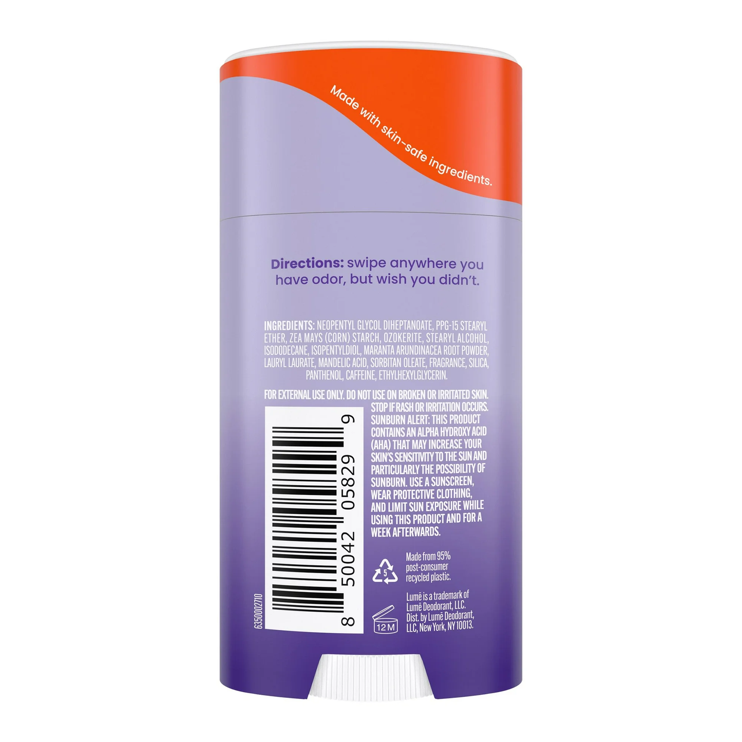 Lume Whole Body Women’s Deodorant - Smooth Solid Stick - Aluminum Free - Soft Powder - 2.6oz
