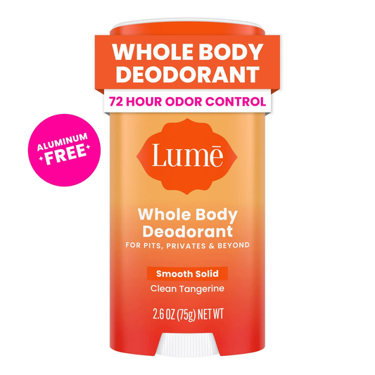 Lume Whole Body Women’s Deodorant - Smooth Solid Stick - Aluminum Free - Clean Tangerine - 2.6oz