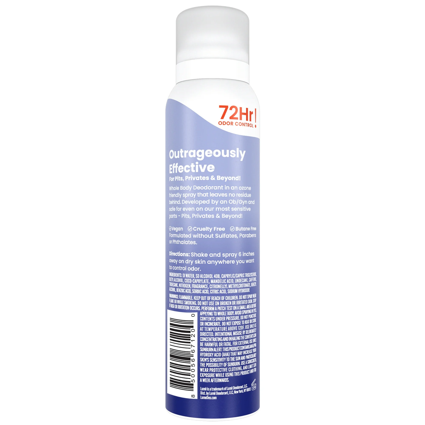 Lume Whole Body Deodorant for Women, Spray Deodorant, Aluminum Free, Soft Powder, 3.6 oz