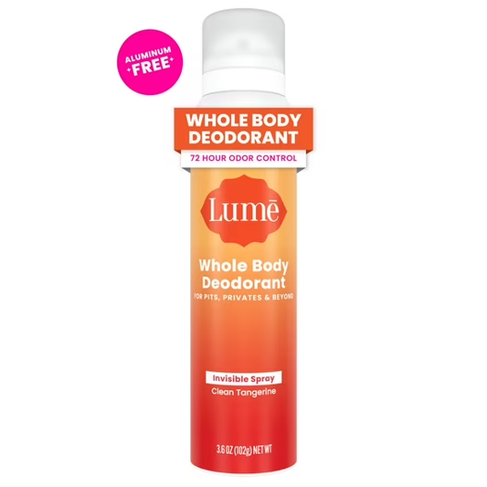 Lume Whole Body Deodorant for Women, Spray Deodorant, Aluminum Free, Clean Tangerine, 3.6 oz