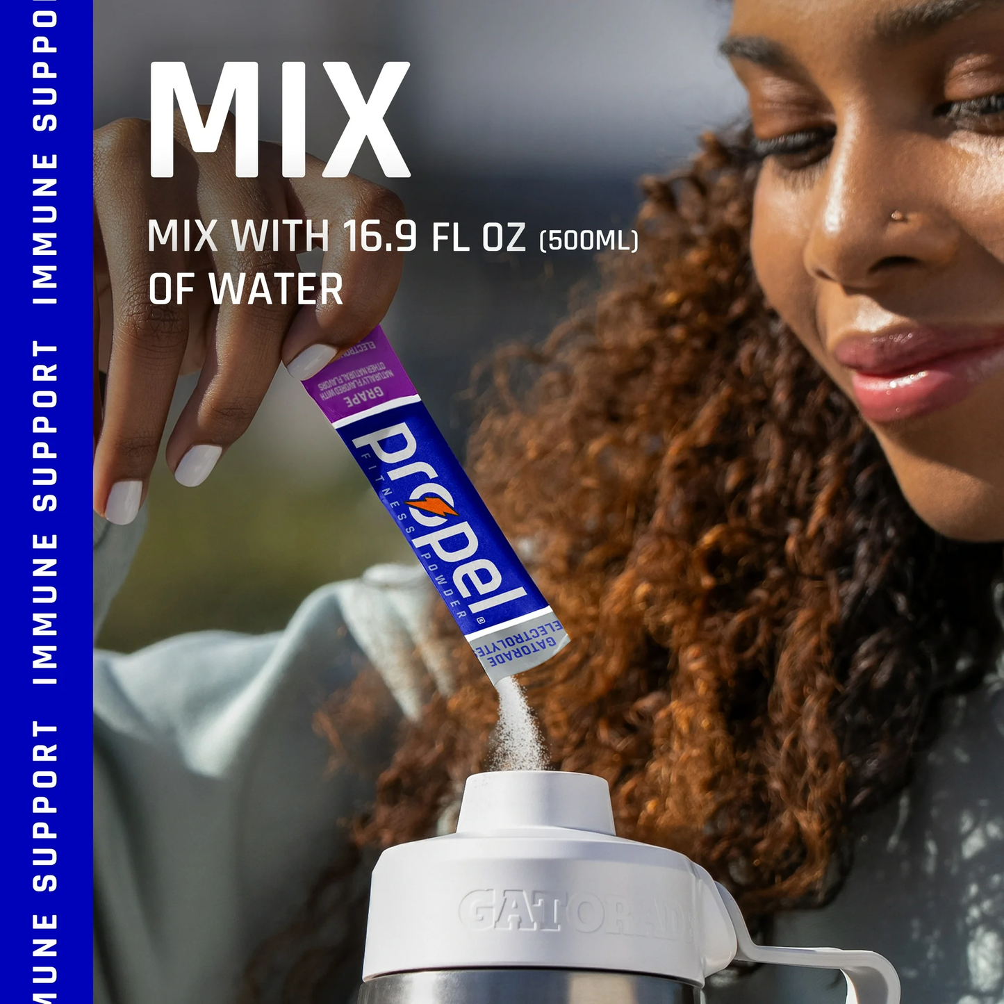 Propel Electrolyte Enhanced Water Drink Mix Powder Packets, Grape, Zero Calorie & Zero Sugar Hydration with Electrolytes and Vitamins C & E, (10 Packets)