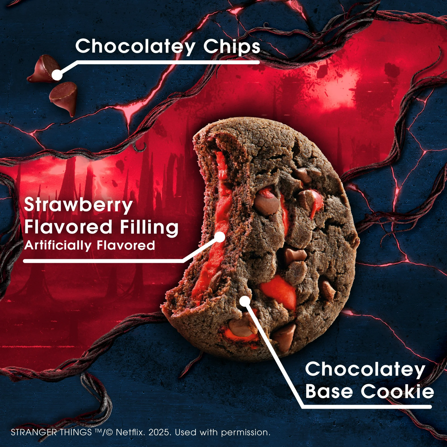CHIPS AHOY! Stranger Things Strawberry Flavored Cookies, Limited Edition, 9.9 oz