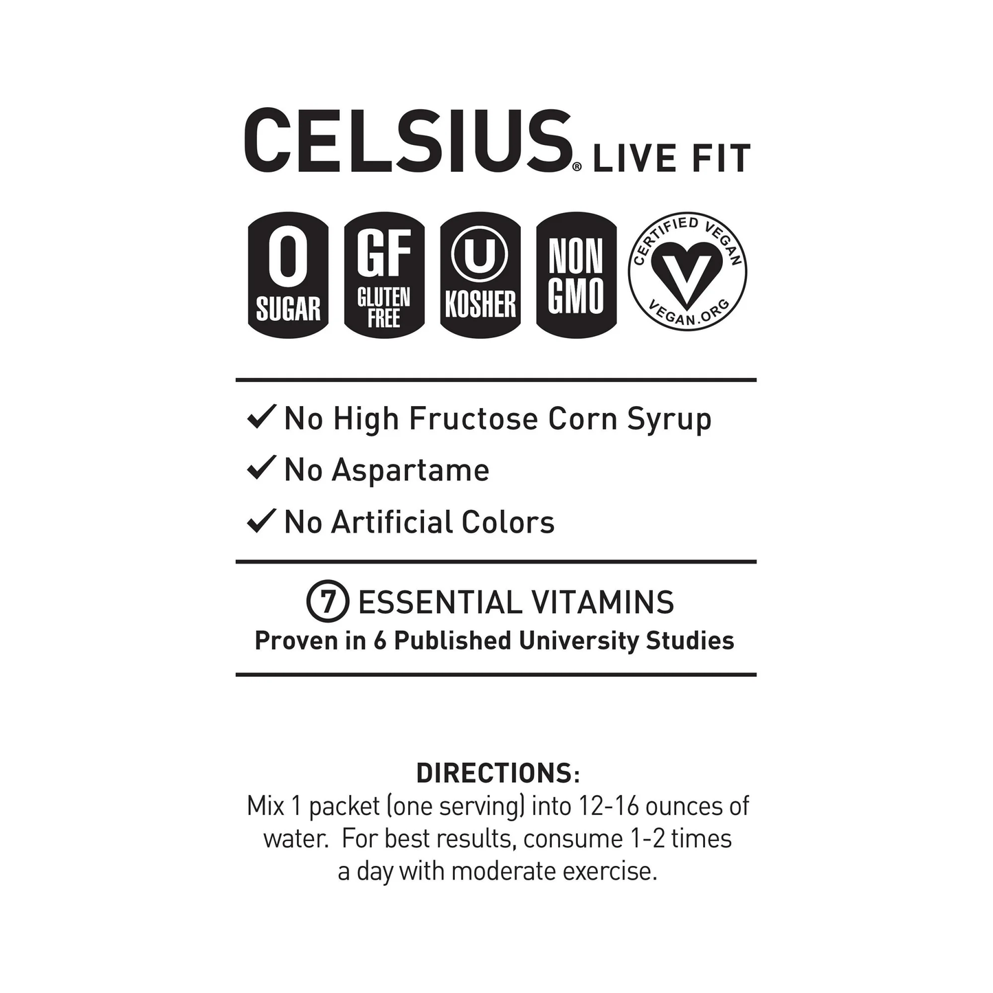 CELSIUS On The Go Energy Drink Mix, Orange (14 Stick Pack)