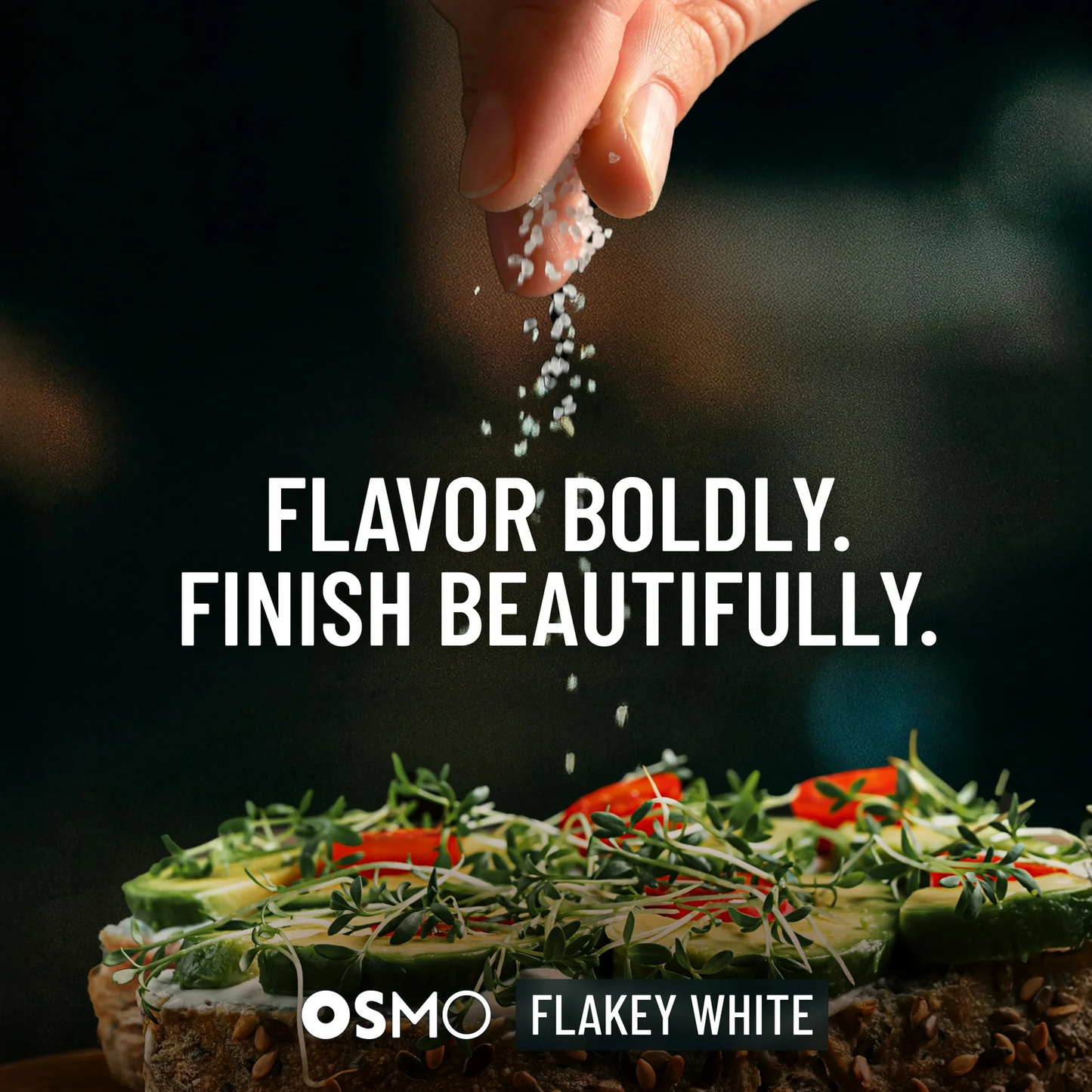 Osmo Flakey White Sea Salt, Kosher Certified Flakes, Gluten-Free Seasoning, 6.5 oz