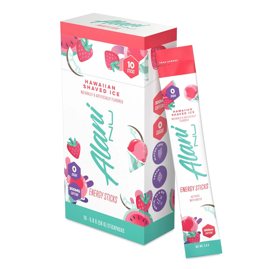 Alani Nu Energy Sticks, Hawaiian Shaved Ice, 10 Count, 200mg Caffeine, Zero Sugar