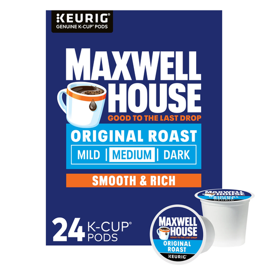 Maxwell House Original Roast Ground Coffee K-Cup Pods, Caffeinated, 24 ct - 8.3 oz Box