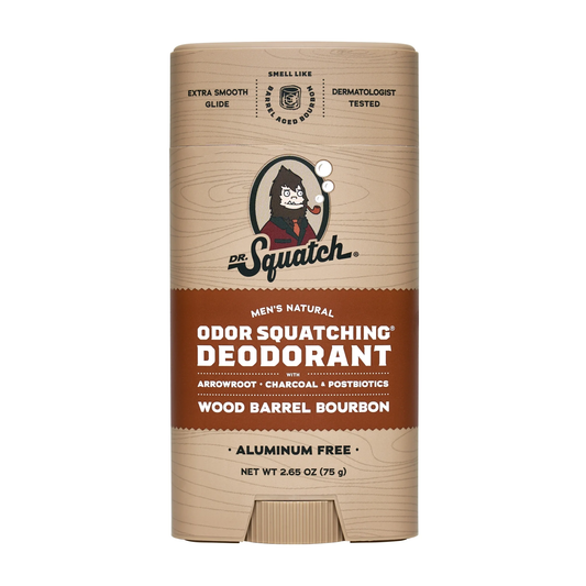 Dr. Squatch Wood Barrel Bourbon Natural Deodorant for Men, 2.65 oz