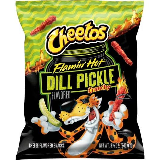 Cheetos Flamin' Hot Dill Pickle Crunchy Cheese Flavored Snacks, 8.5 oz Bag