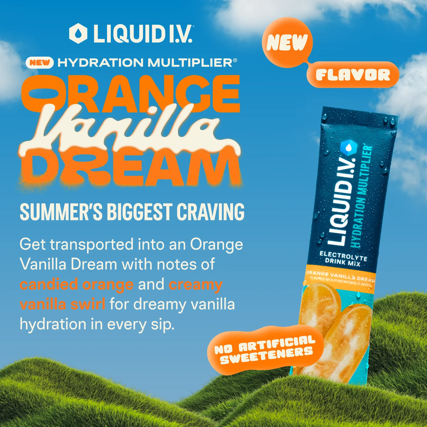 Liquid I.V. Orange Vanilla Dream Hydration Multiplier Powdered Electrolyte Drink Mix, 6 CT