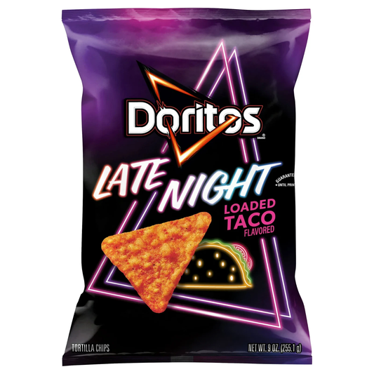 Doritos Tortilla Chips Late Night Loaded Taco, 9 oz Bag