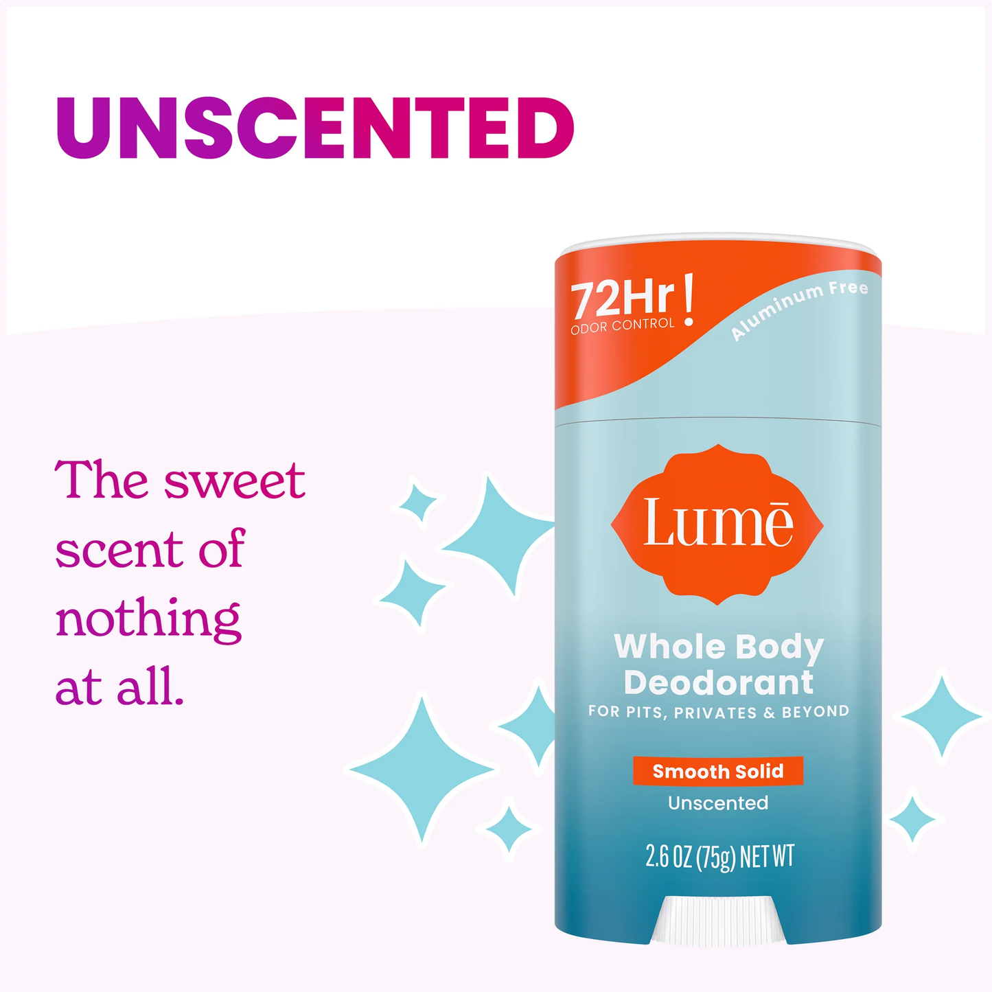 Lume Whole Body Women's Deodorant - Smooth Solid Stick - Aluminum Free - Unscented - 2.6oz