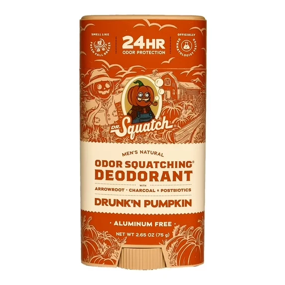 Dr. Squatch Drunk'n Pumpkin Natural Deodorant for Men, 2.65 oz