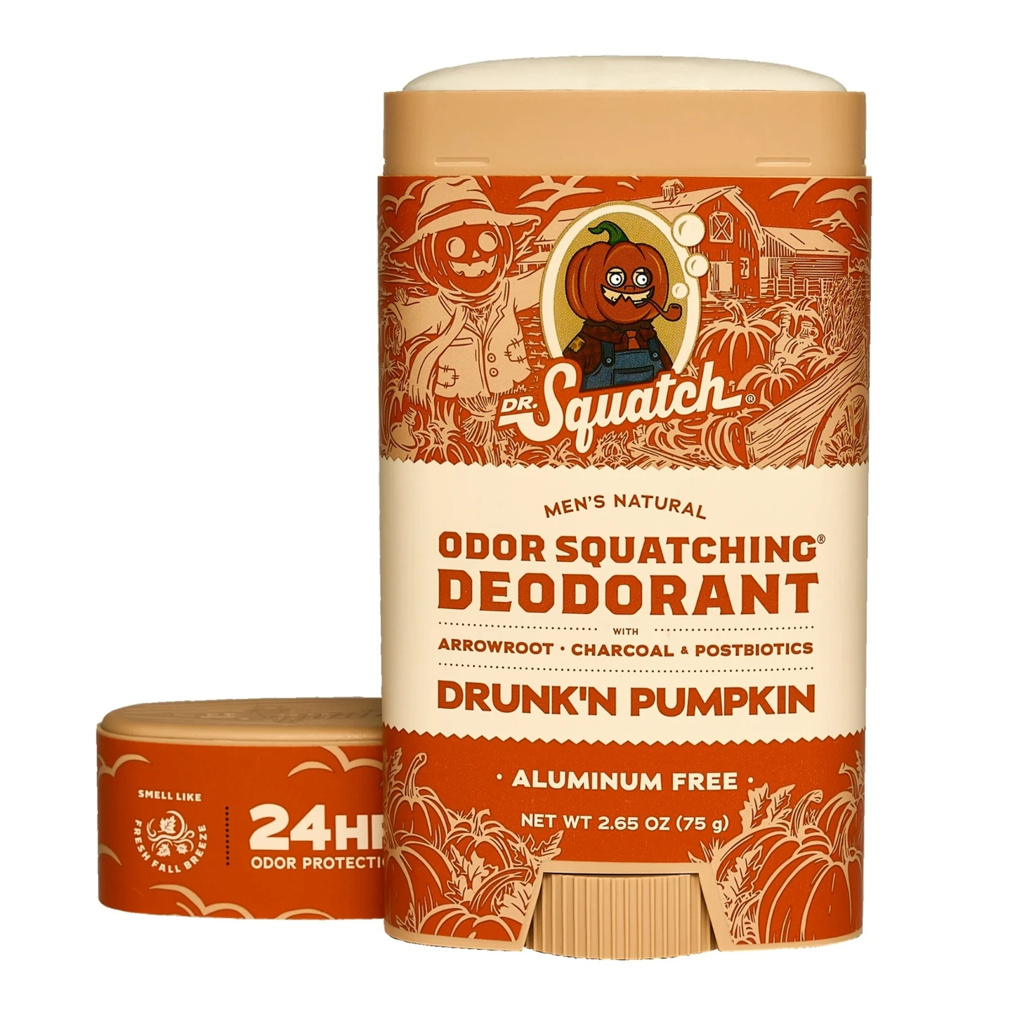 Dr. Squatch Drunk'n Pumpkin Natural Deodorant for Men, 2.65 oz