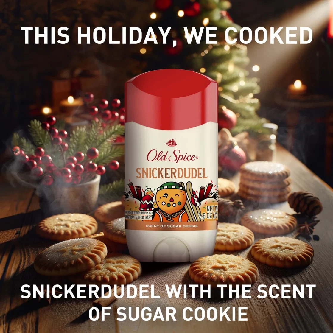 Old Spice Antiperspirant and Deodorant for Men, Holidudes Limited Edition, Snickerdudel Sugar Cookie Scent, 2.6oz