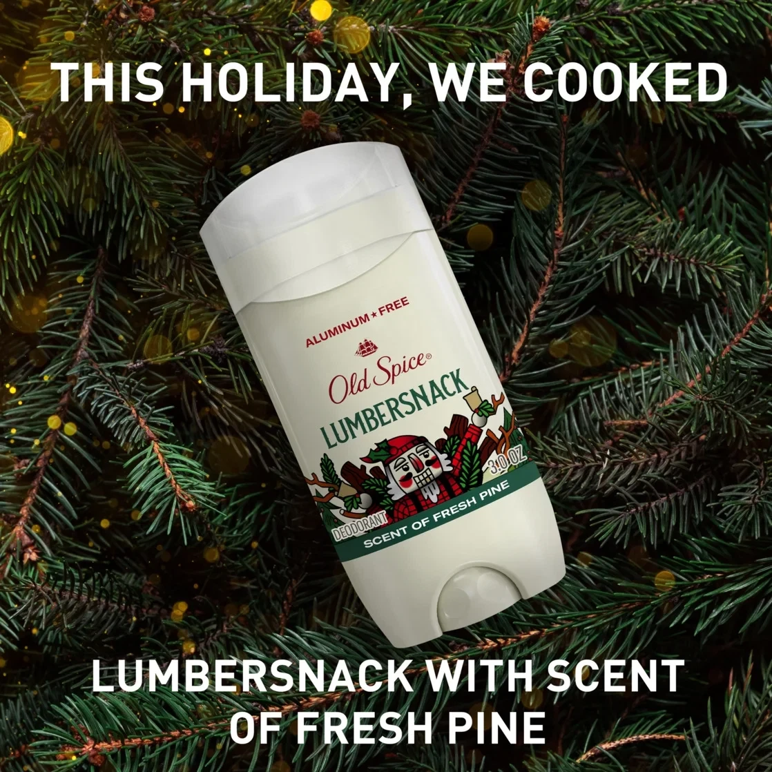 Old Spice Antiperspirant and Deodorant for Men, Holidudes Limited Edition, Lumbersnack Fresh Pine Scent, 2.6oz