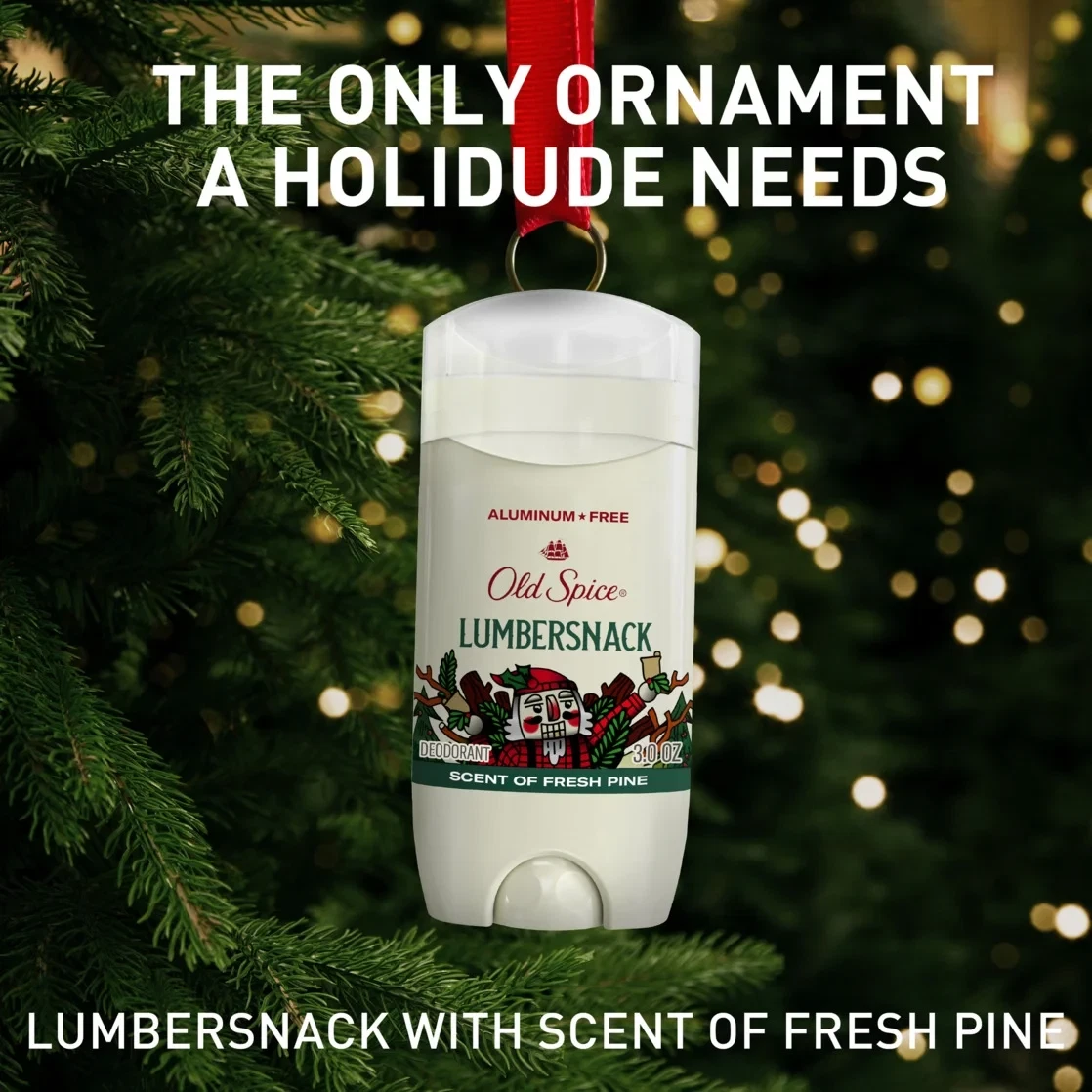 Old Spice Antiperspirant and Deodorant for Men, Holidudes Limited Edition, Lumbersnack Fresh Pine Scent, 2.6oz