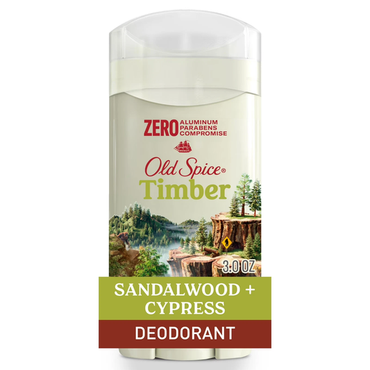 Old Spice Antiperspirant and Deodorant for Men, Invisible Solid Stick Timber with Sandalwood Scent, 2.6oz
