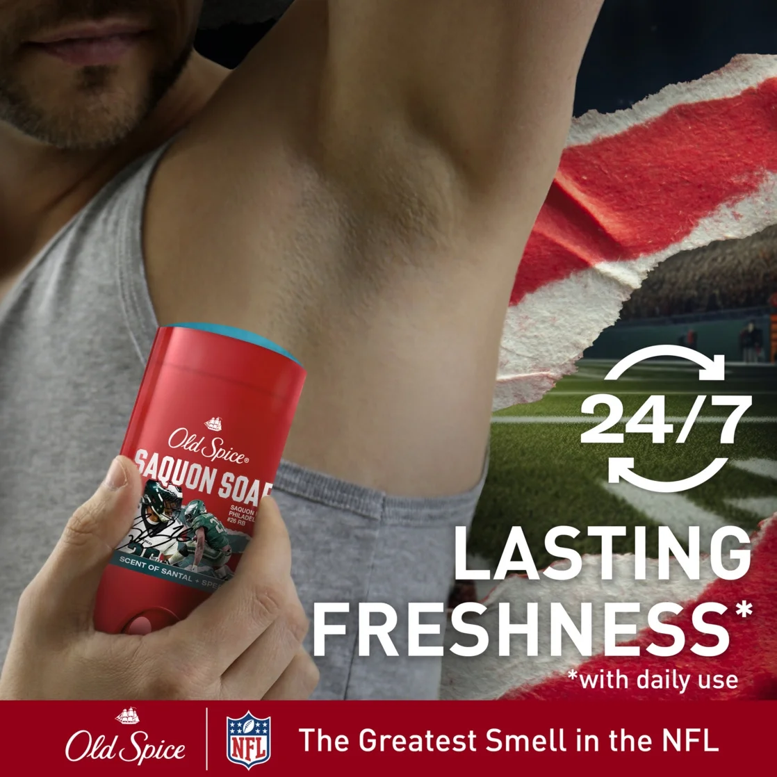 Old Spice Men's Antiperspirant Deodorant, NFL Collection, Saquon Soar, Santal + Speed, 2.6oz