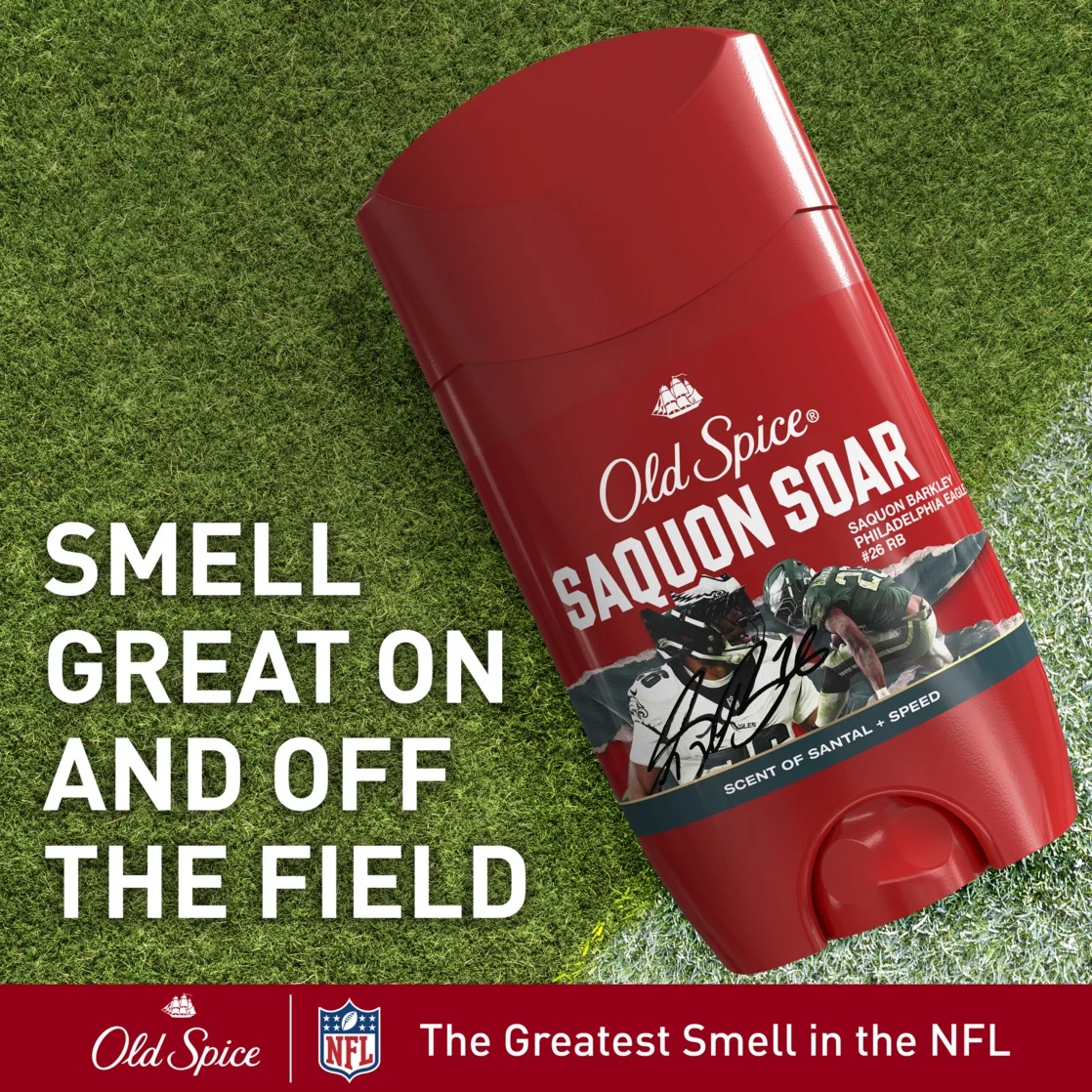 Old Spice Men's Antiperspirant Deodorant, NFL Collection, Saquon Soar, Santal + Speed, 2.6oz