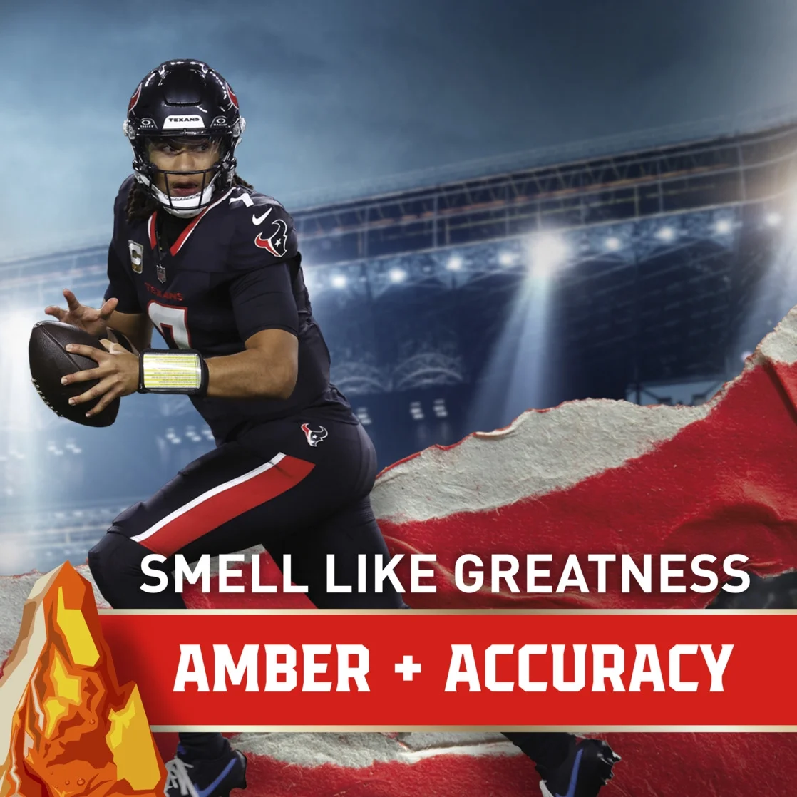 Old Spice Men's Aluminum Free Deodorant, NFL Collection, Clutch Play CJ Stroud, Amber + Accuracy Scent, 3oz