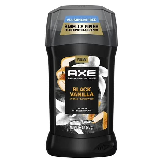 Axe Deodorant Stick for Men Black Vanilla with Orange Aluminum-Free, 3 oz